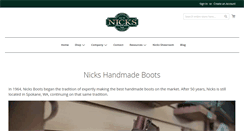 Desktop Screenshot of nicksboots.com